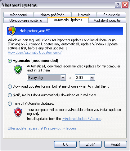 Automatické aktualizácie Windows